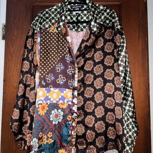 Urban Outfitters Silk Button Up